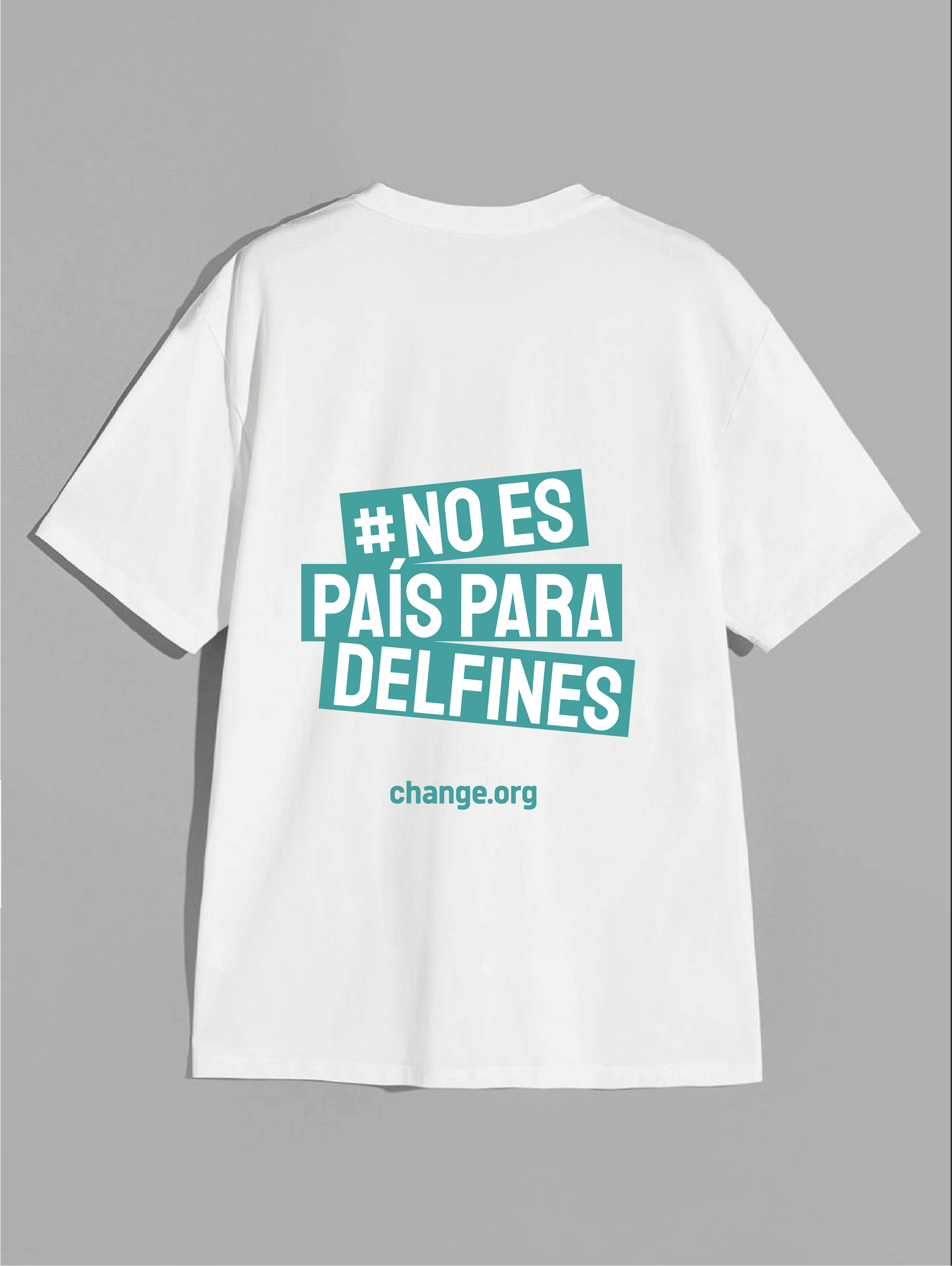 #NoEsPaisParaDelfines Highlighted White Activist T-Shirt (Spanish)