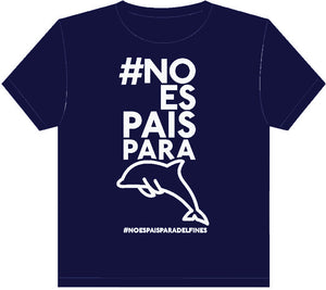 #Noespaisparadelfines Navy Blue Short Sleeve T-Shirt